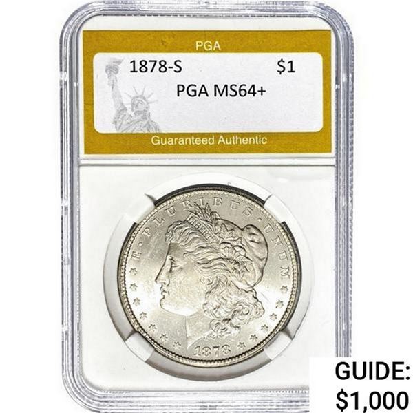 1878-S Morgan Silver Dollar PGA MS64+