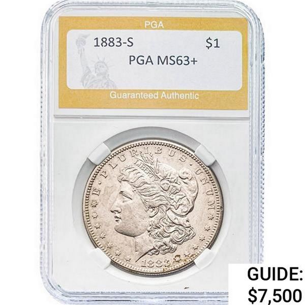 1883-S Morgan Silver Dollar PGA MS63+