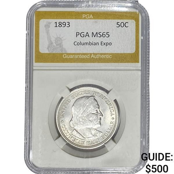 1893 Columbian Expo Half Dollar PGA MS65