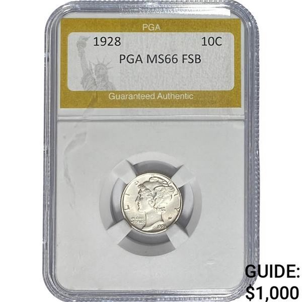 1928 Mercury Silver Dime PGA MS66 FSB