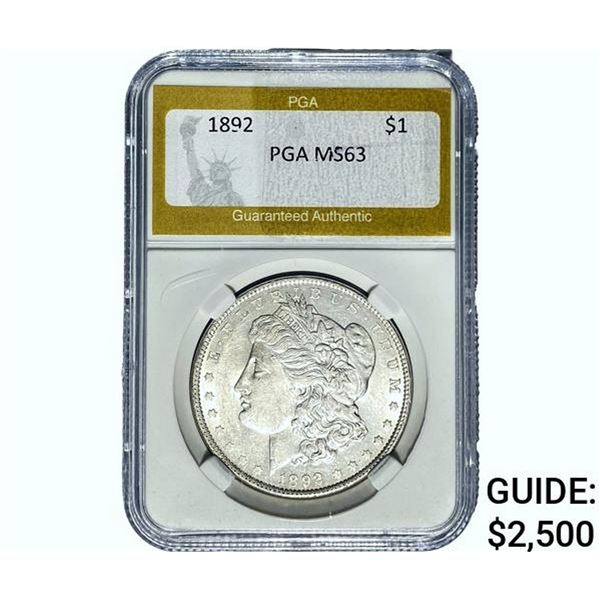 1892 Morgan Silver Dollar PGA MS63