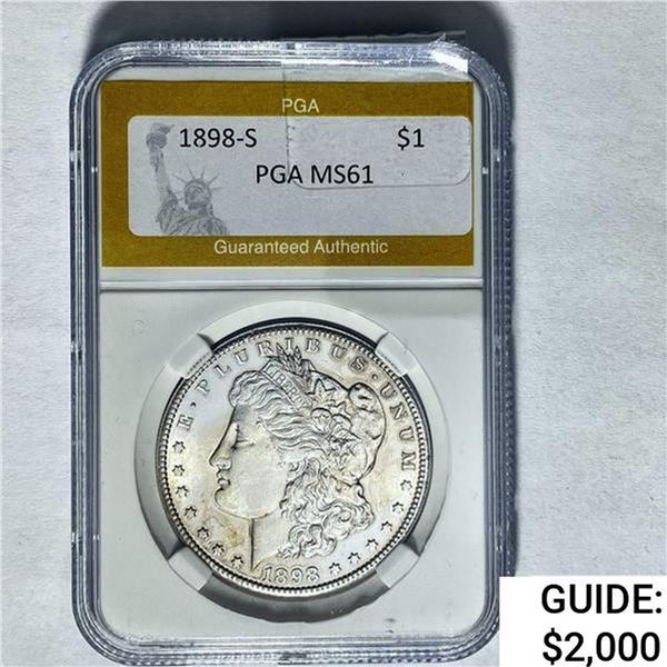 1898-S Morgan Silver Dollar PGA MS61