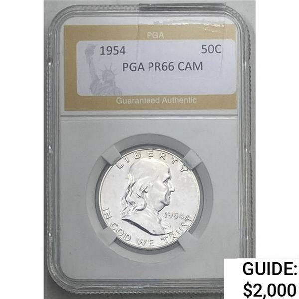1954 Franklin Half Dollar PGA PR66 CAM