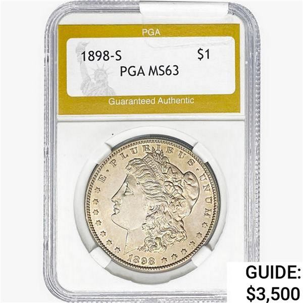 1898-S Morgan Silver Dollar PGA MS63