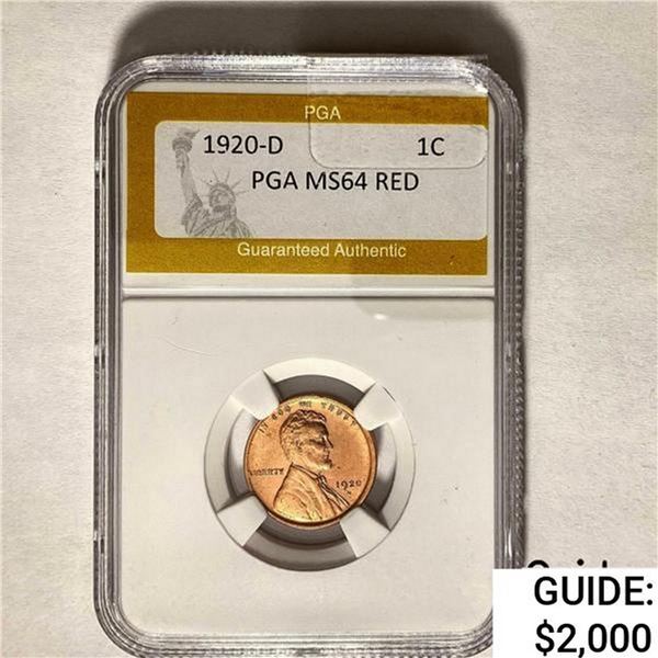 1920-D Wheat Cent PGA MS64 Red
