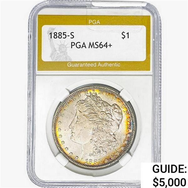 1885-S Morgan Silver Dollar PGA MS64+