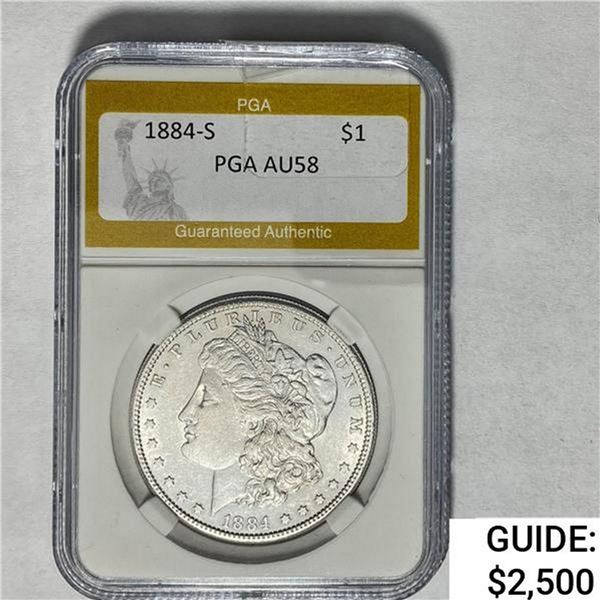 1884-S Morgan Silver Dollar PGA AU58