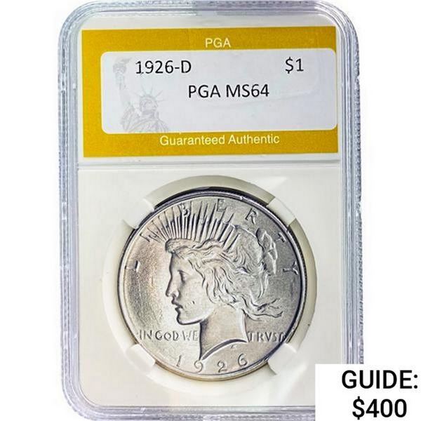 1926-D Silver Peace Dollar PGA MS64