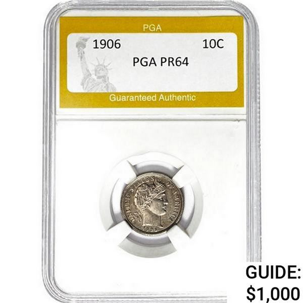 1906 Barber Dime PGA PR64