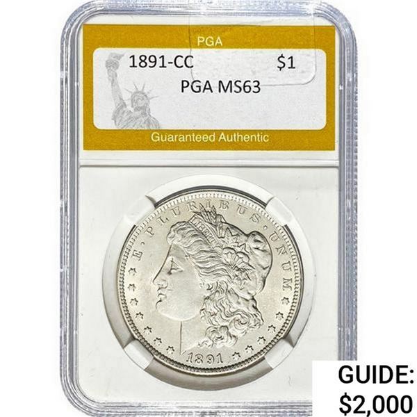 1891-CC Morgan Silver Dollar PGA MS63