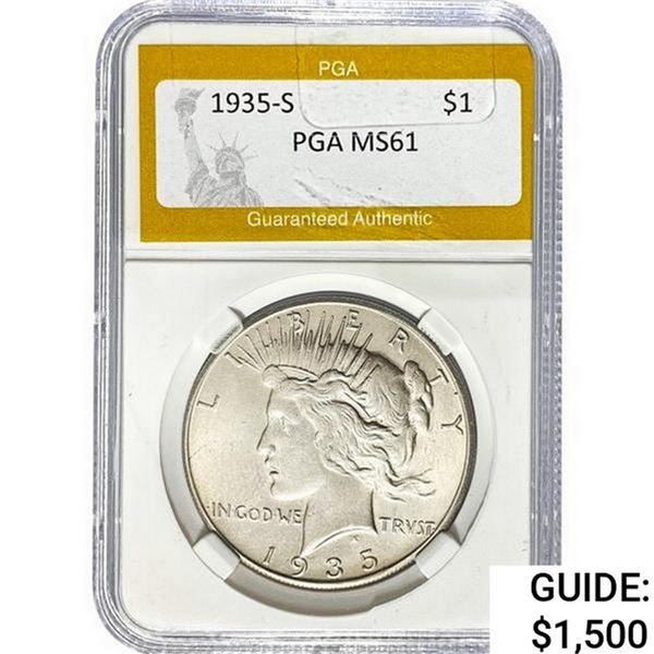 1935-S Silver Peace Dollar PGA MS61