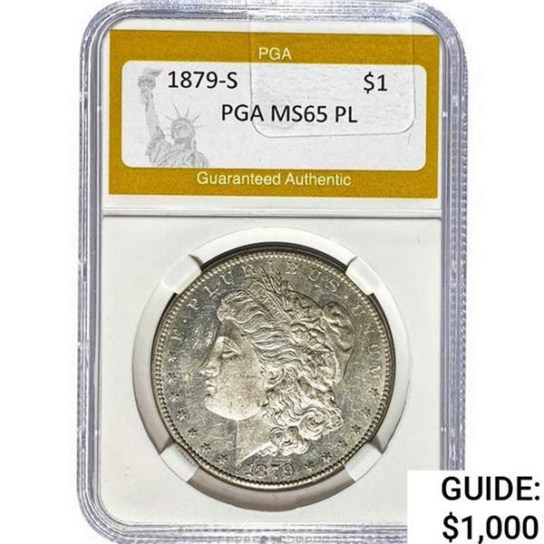 1879-S Morgan Silver Dollar PGA MS65 PL