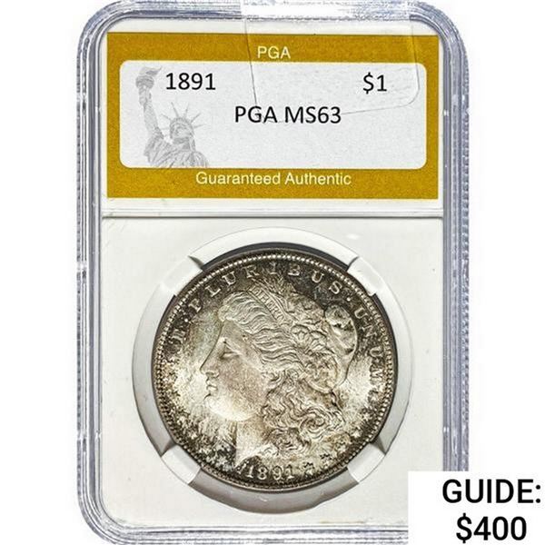 1891 Morgan Silver Dollar PGA MS63