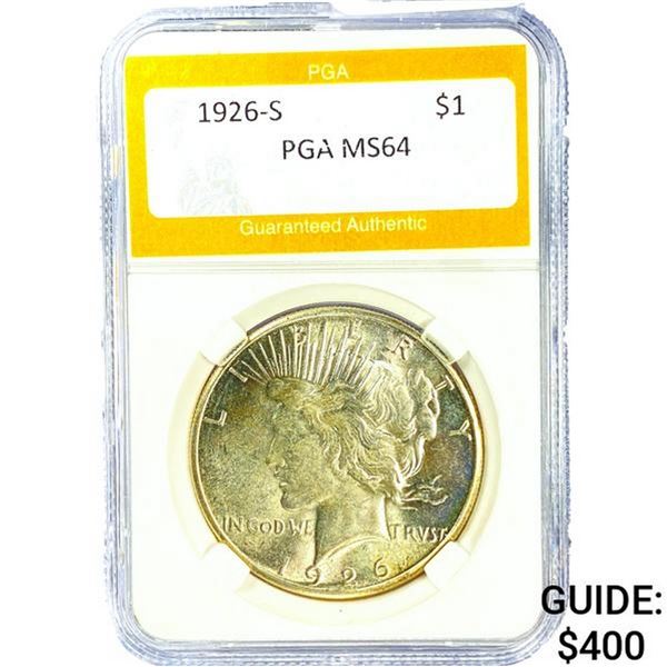 1926-S Silver Peace Dollar PGA MS64