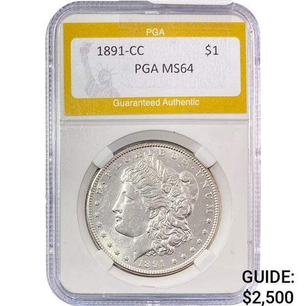 1891-CC Morgan Silver Dollar PGA MS64
