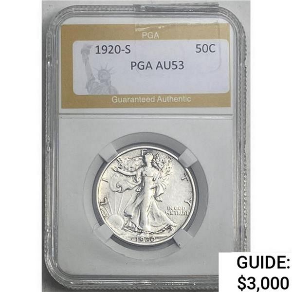 1920-S Walking Liberty Half Dollar PGA AU53