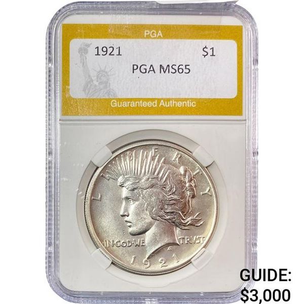1921 Silver Peace Dollar PGA MS65