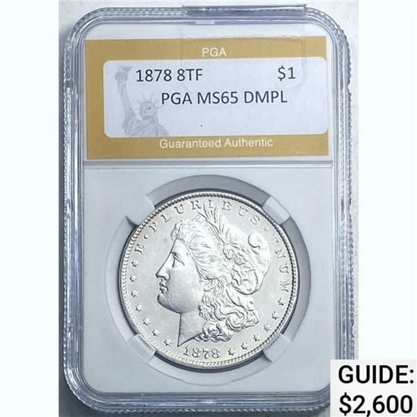1878 8TF Morgan Silver Dollar PGA MS65