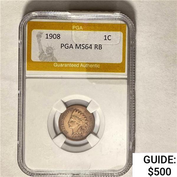 1908-S Indian Head Cent PGA MS64 RB