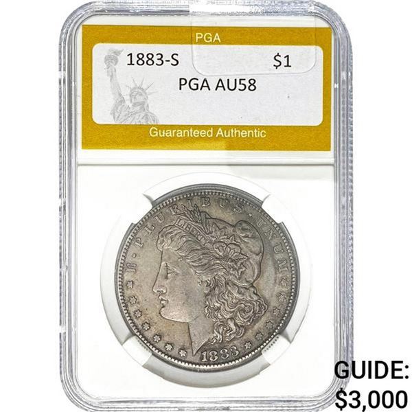 1883-S Morgan Silver Dollar PGA AU58