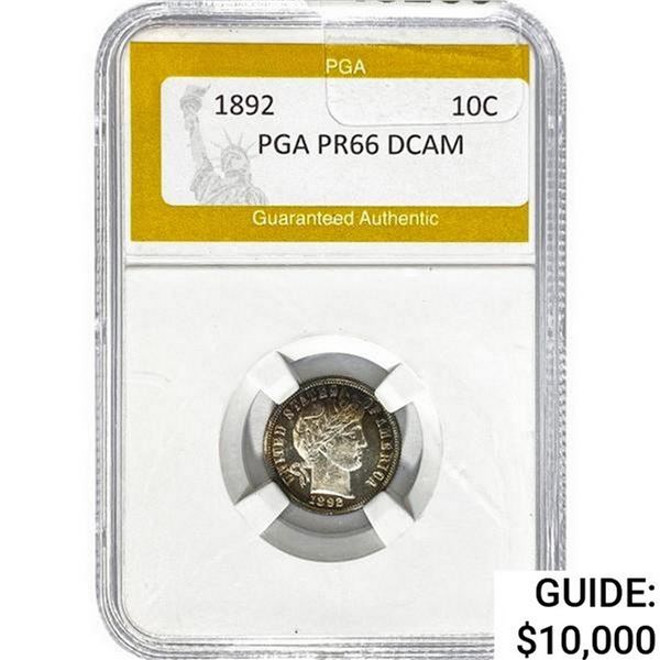 1892 Barber Dime PGA PR66 DCAM