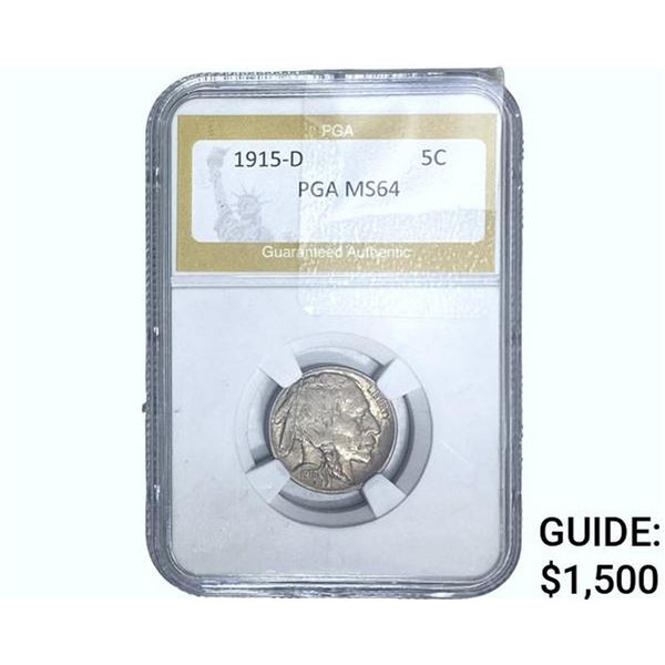 1915-D Buffalo Nickel PGA MS64