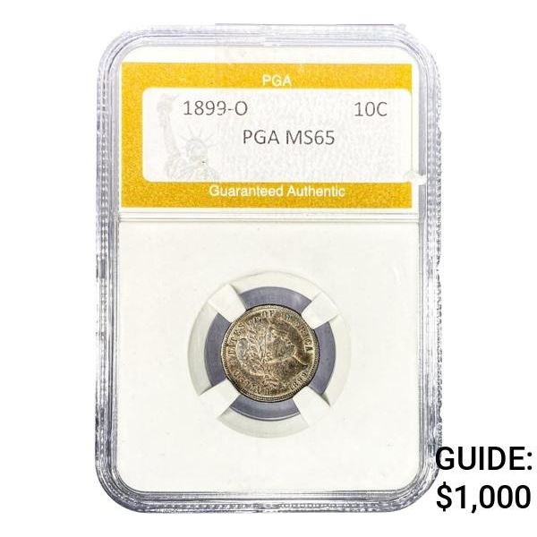 1899-O Barber Dime PGA MS65