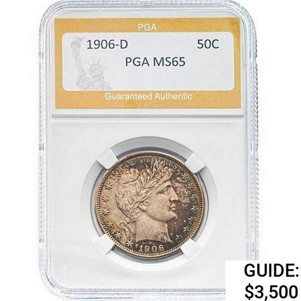 1906-D Barber Half Dollar PGA MS65