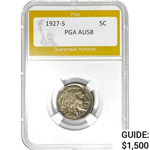 1927-S Buffalo Nickel PGA AU58