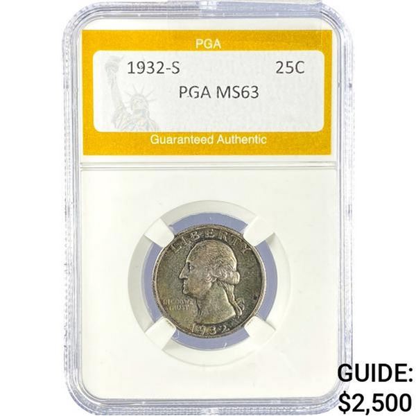 1932-S Washington Silver Quarter PGA MS63