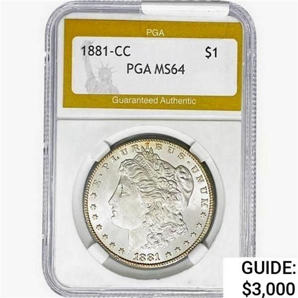 1881-CC Morgan Silver Dollar PGA MS64