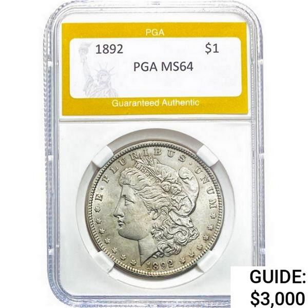 1892 Morgan Silver Dollar PGA MS64