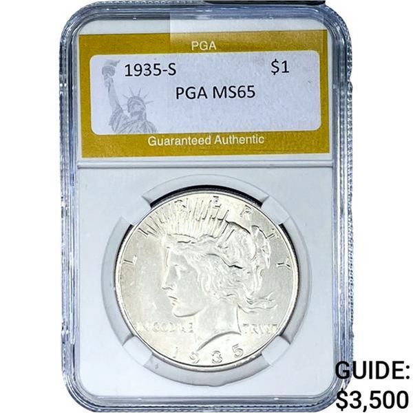 1935-S Silver Peace Dollar PGA MS65