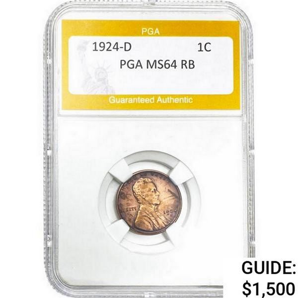 1924-D Wheat Cent PGA MS64 RB