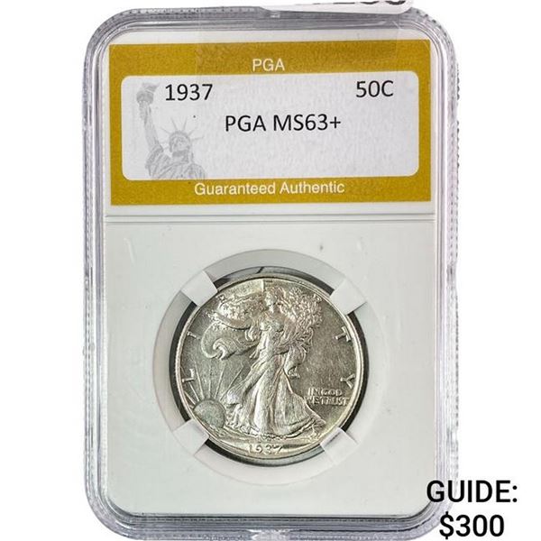 1937 Walking Liberty Half Dollar PGA MS63+