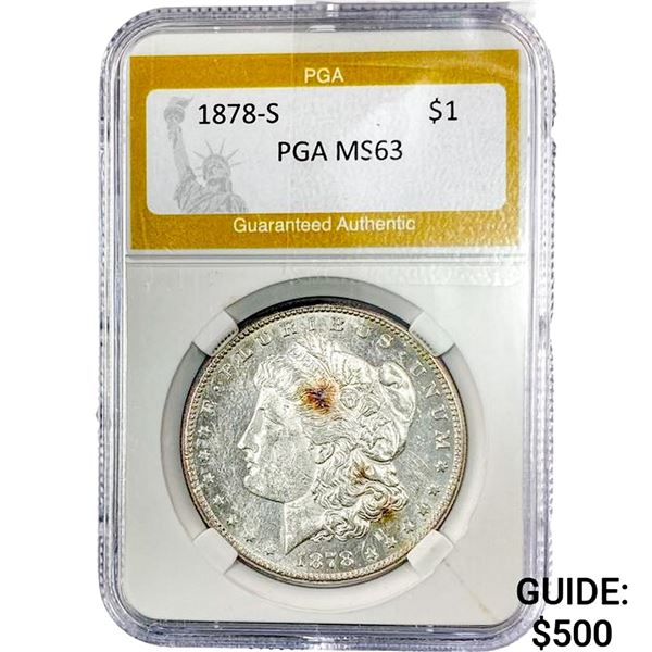 1878-S Morgan Silver Dollar PGA MS63