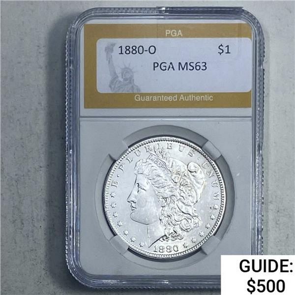 1880-O Morgan Silver Dollar PGA MS63