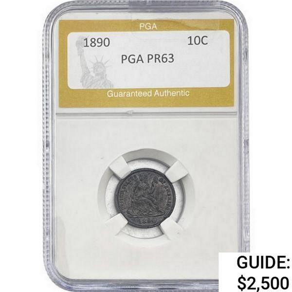 1890 Seated Liberty Dime PGA PR63