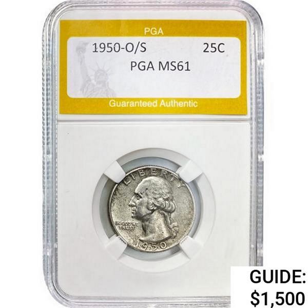 1950-D/S Washington Silver Quarter PGA MS61
