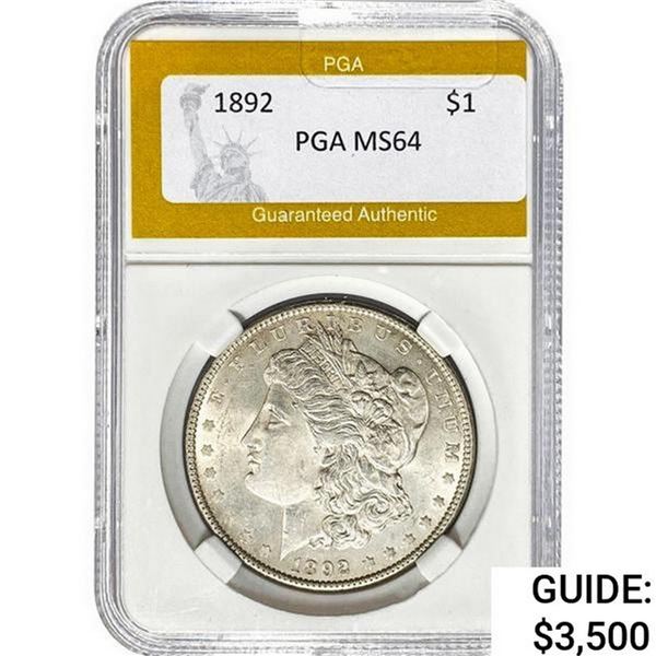 1892 Morgan Silver Dollar PGA MS64