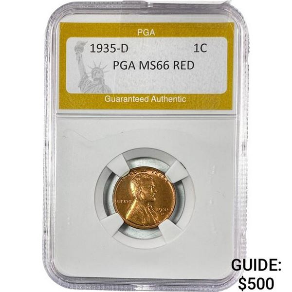 1935-D Wheat Cent PGA MS66 Red