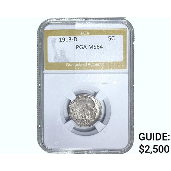 1913-D Buffalo Nickel PGA MS64