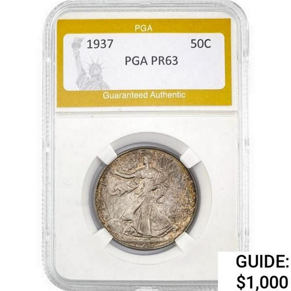 1937 Walking Liberty Half Dollar PGA PR63