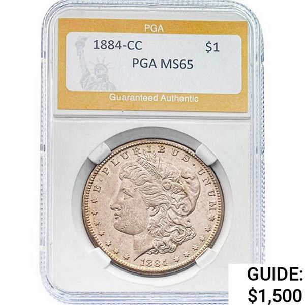 1884-CC Morgan Silver Dollar PGA MS65