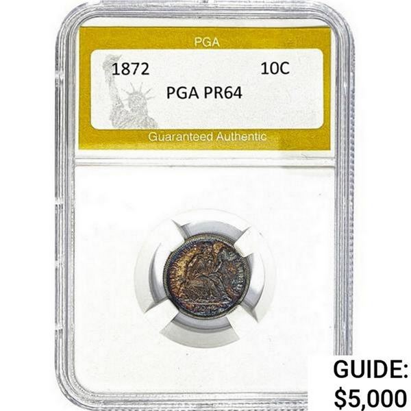 1872 Seated Liberty Dime PGA PR64