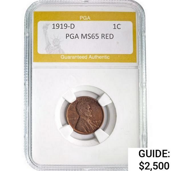 1919-D Wheat Cent PGA MS65 Red