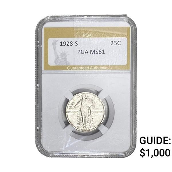 1928-S Standing Liberty Quarter PGA MS61