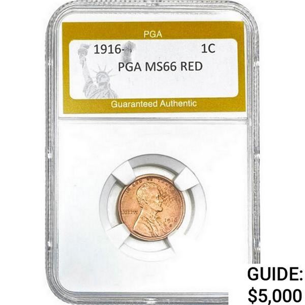 1916-S Wheat Cent PGA MS66 Red
