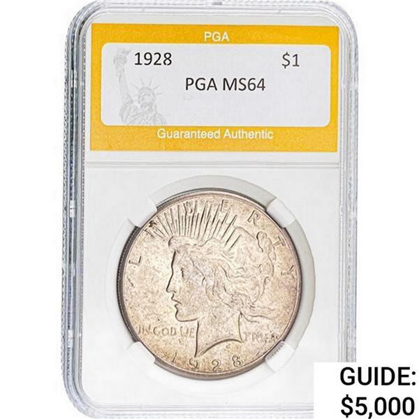 1928 Silver Peace Dollar PGA MS64