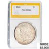 Image 1 : 1928 Silver Peace Dollar PGA MS64